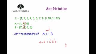 Set Notation - Corbettmaths