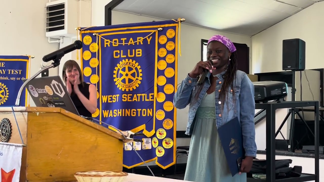 Binta Diagana at Rotary Club of West Seattle scholarship celebration