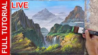 Information Paint With Me LIVE! Mountain Landscape in Acrylics 🏔️ (Full Tutorial) | JMLisondra News