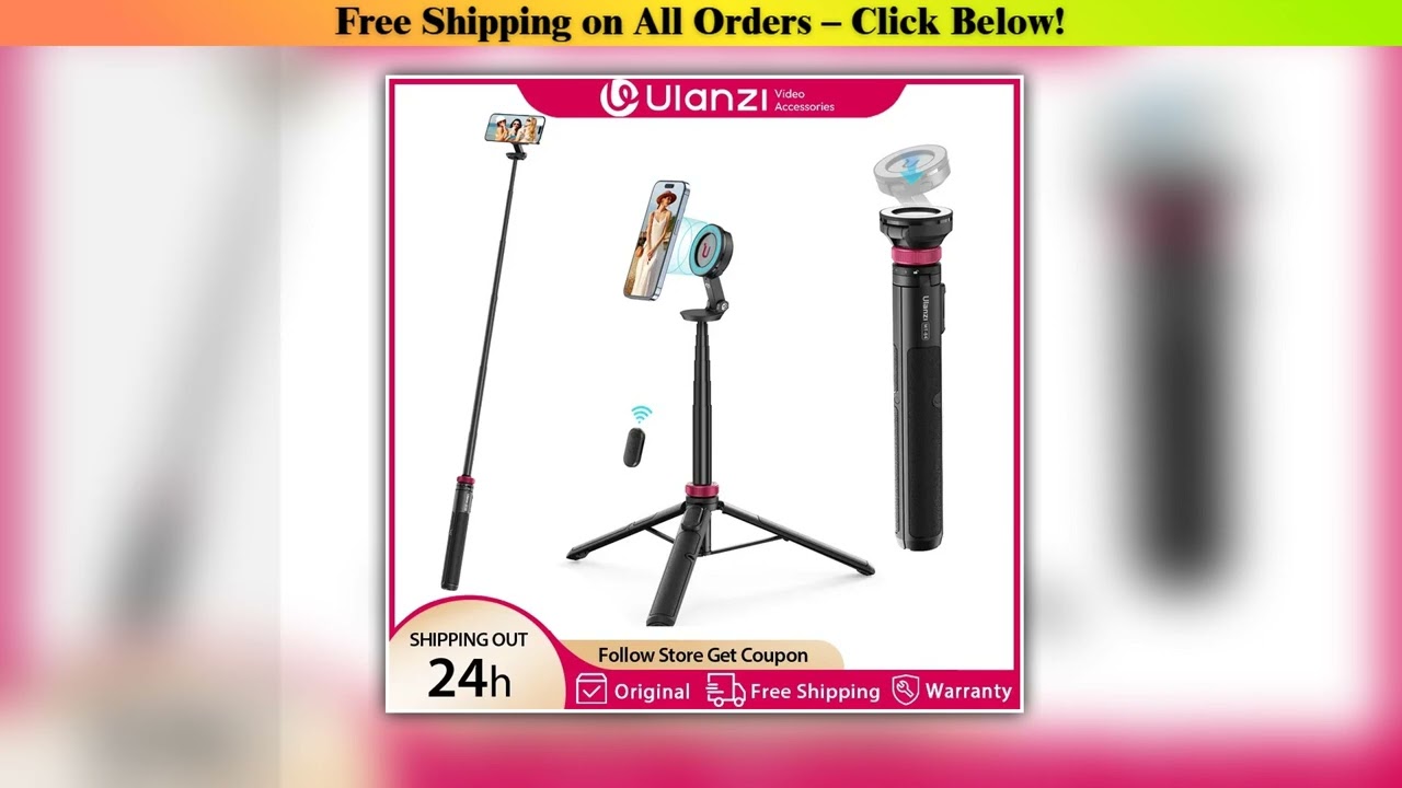 Ulanzi MT-84 1.53M Magsafe Selfie Stick Tripod Stand Bluetooth Remote Phone Extension Tripod for