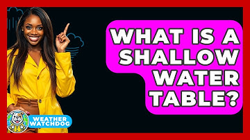 What Is A Shallow Water Table? - Weather Watchdog