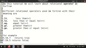 [ForTran 12] Relational Operators in ForTran