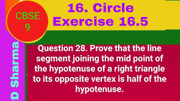 Prove that the line segment joining the mid-point of the hypotenuse of a right triangle to its oppos