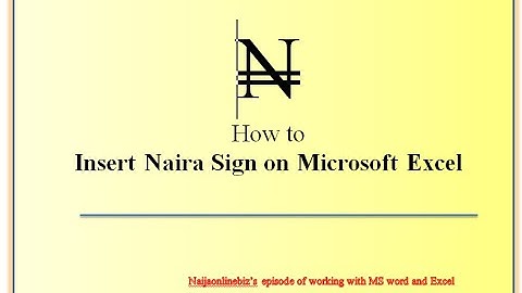 How to Insert Naira Sign in Microsoft Excel