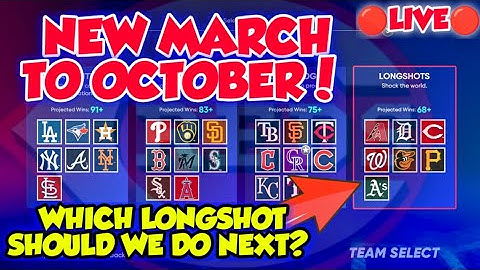 🔴 LIVE NEW MARCH TO OCTOBER WITH A LONGSHOT TEAM IN MLB THE SHOW 22 DIAMOND DYNASTY! FAST XP METHOD!
