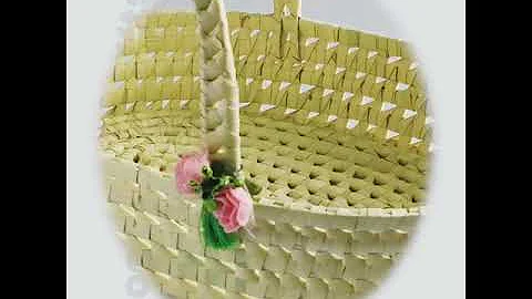 Palm leaf-Hamper Basket Size:14"X10"X3"