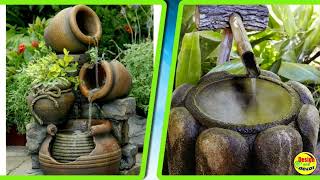 Garden decoration ideas. Decorative fountains and waterfalls.