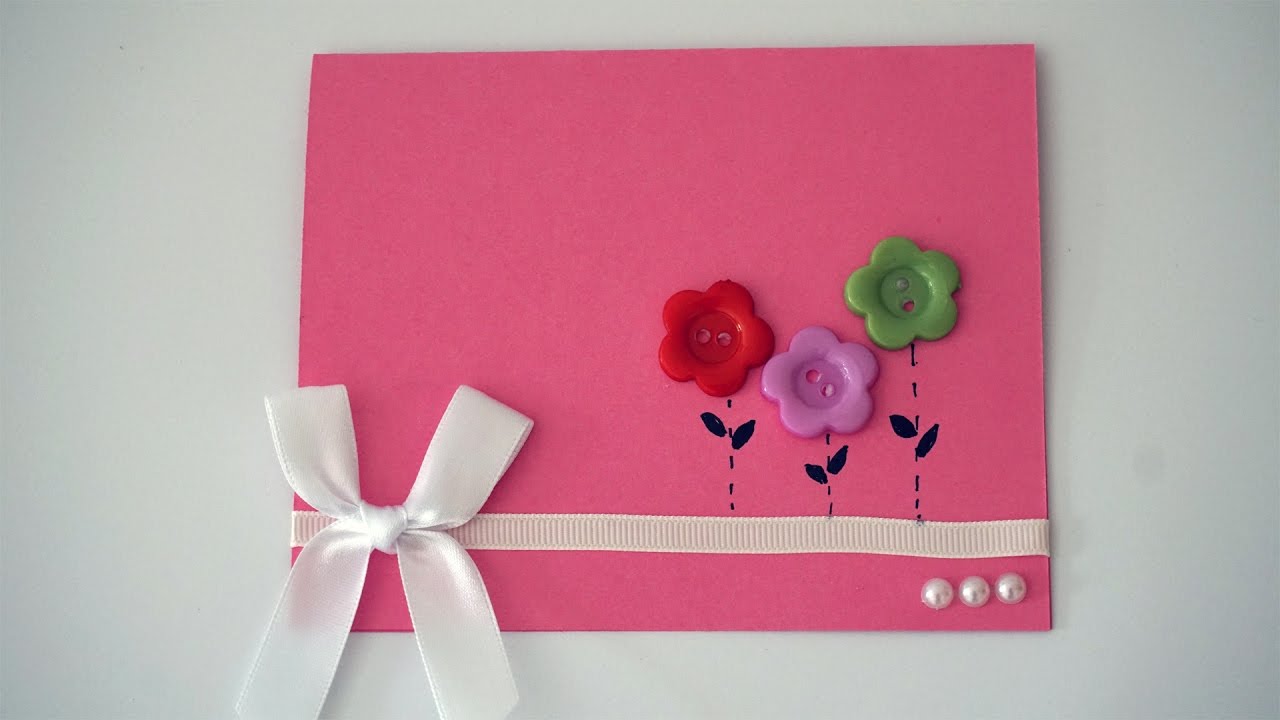 Greeting card. How to make easy greeting card - YouTube