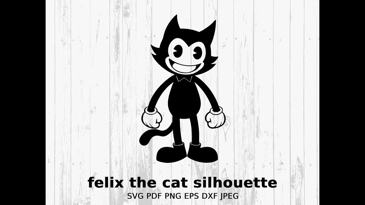 Felix the Cat Silhouette SVG, Classic Cartoon Character Clipart, Vintage Animation Vector, Iconic Ca