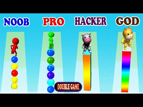 NOOB vs PRO vs HACKER vs GOD in Stack Rider vs Stacky Dash