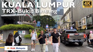 [4K 60fps HDR] KUALA LUMPUR | TRX  Bukit Bintang streets walk | May 2024  Malaysia Walking Tour