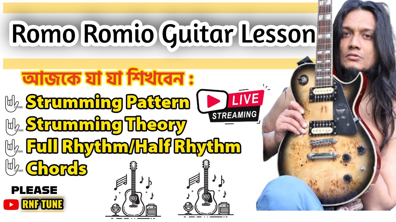 🔴 Live Online Guitar Class | Learn Strumming Pattern/Rhythm ✴️ RNF TUNE  🎸