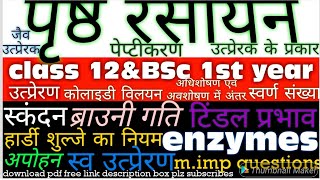 surface chemistry class 12 in hindi|BSc 1st year physical chemistry in hindi|