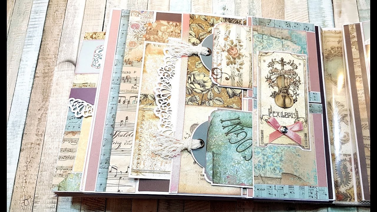 Tutorial 4/6 Stamperia Music Romance Mini Album ( CRAFTSTASH) - YouTube