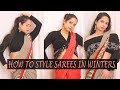 How to style sarees in winter  woollen sweaters into blouse  sonali saxena 