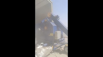 Powerful self-propelled grain cleaning machine - loader OBC-70M3. Cleaning very dirty grain. Algeria
