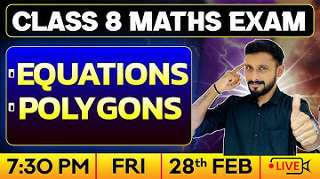 Class 8 Maths | Public Exam | Equations | Polygons | Exam Winner Class 8