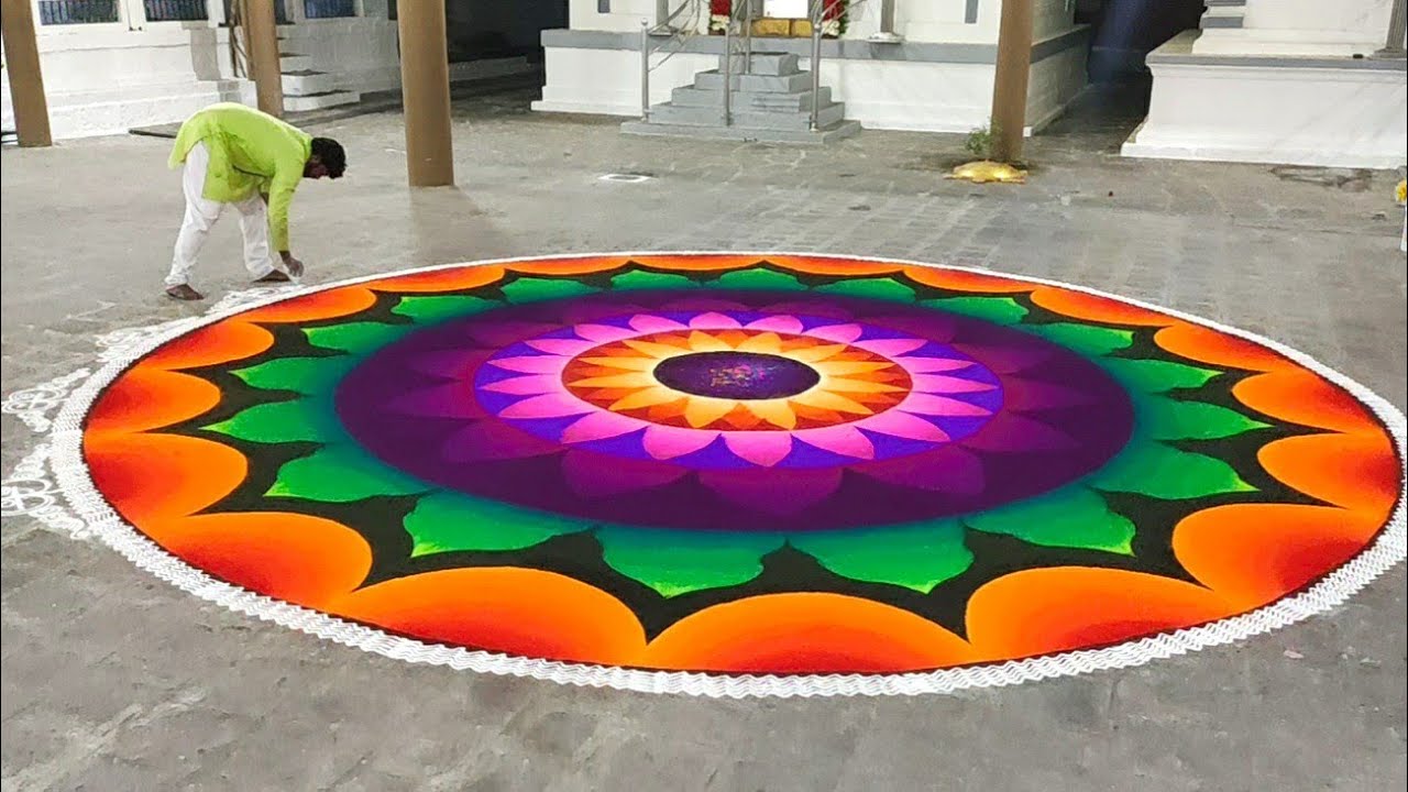 biggest Sanskar Bharti mandala rangoli design - YouTube
