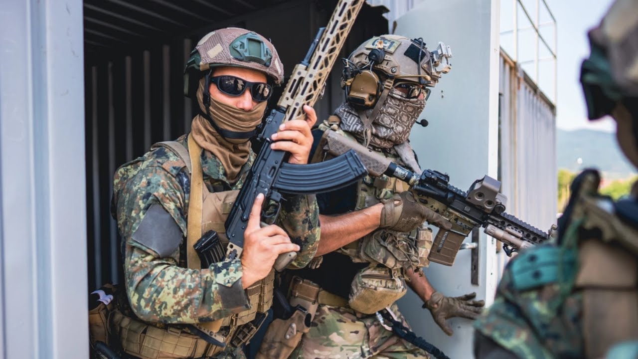 Georgian and Bulgarian Special Forces room clearing training