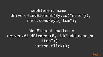Mastering Selenium WebDriver 3.X Test Automation: Intro to WebElement Interface|packtpub.com