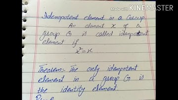Topic:idempotent Element in a Group