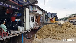 Best Technique Skills Repair Foundation Road By Dump Truck, Roller & Dozer Komatsu Pushing Stone