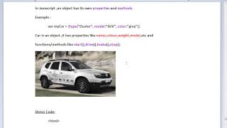 JAVASCRIPT OBJECT PROPERTIES ACCESS DEMO