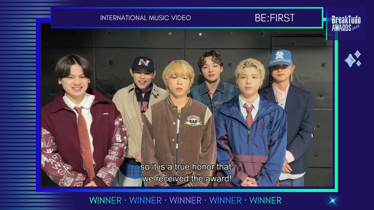 BE:FIRST wins the award for “GRIT” at the BreakTudo Awards 2025