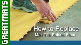 How To Replace Max Tile Raised Floor Tiles - Modular Vinyl Tile Removal - Shop Max Tile Raised Floor Tiles Now: https:www.greatmats.comtilesraised-floor-tiles-max.php or call 877-822-6622 for live service.

Replacing a damaged Max Tile Raised Floor Tile is as simple as peeling back a row of snap together tiles to access the damaged one and then doing the same to the damaged tile to remove it. These modular vinyl tiles connect using a tab and loop connection system than allows for easy installation and removal, including repeat installations. 

After removing the damaged tile, repeat the process in reverse to install the replacement tiles, making sure to tuck the loops under the tabs first. Then step on the seams to snap the tabs into place.

#MaxTile #RaisedFloorTiles #VinylTiles