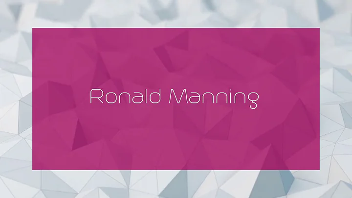 Ronald Manning - appearance