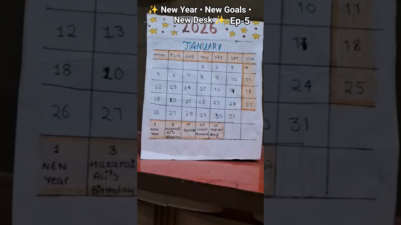 DIY Mini New Year Desk Calendar 🎊 | Easy Desk Craft ep-5