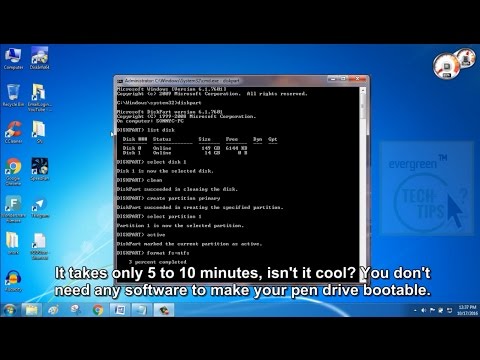 Only 5 to 10 Minutes to make Bootable USB Flash Drive using Command Prompt
