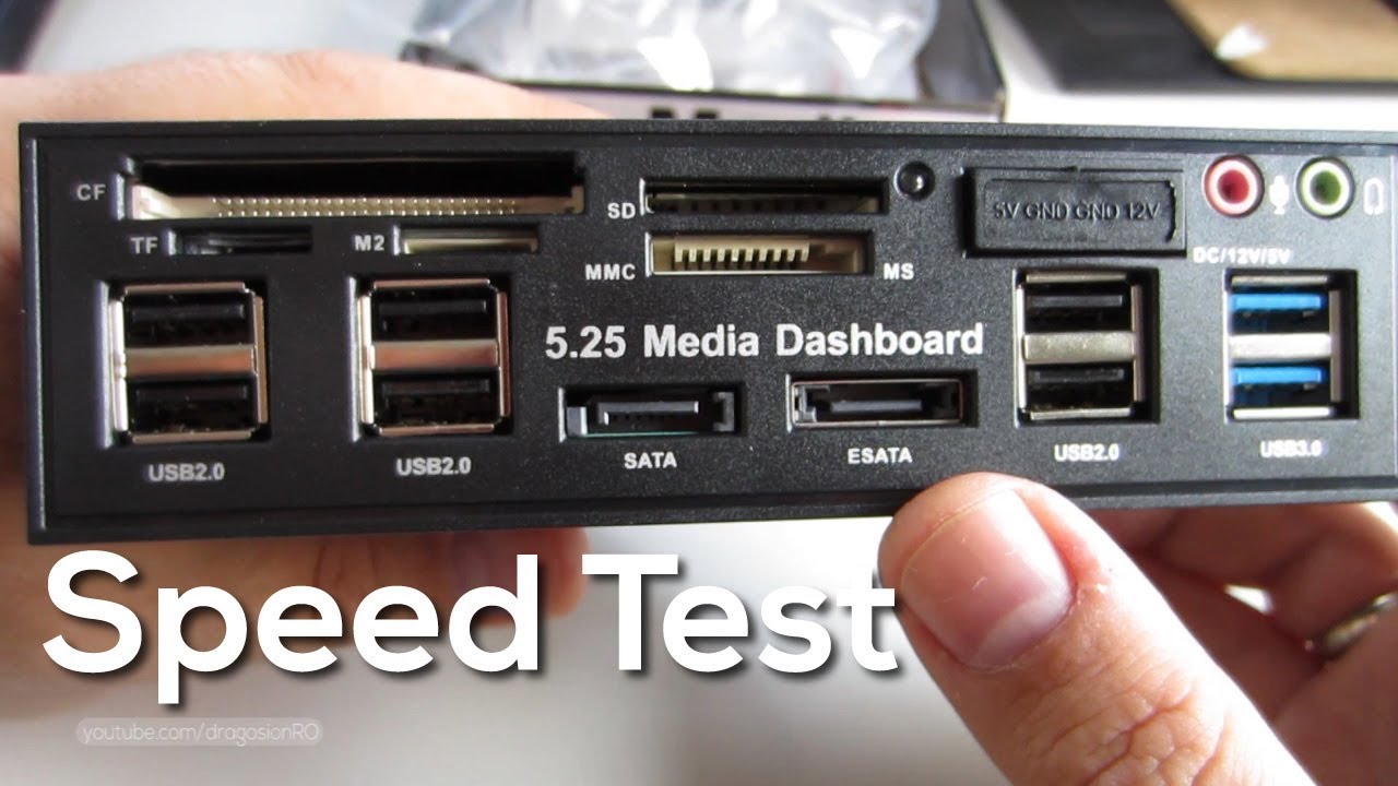 Update 저렴한 중국 USB 3.0 전면 패널 (카드 리더기 포함)-개봉, 설치 및 속도 테스트