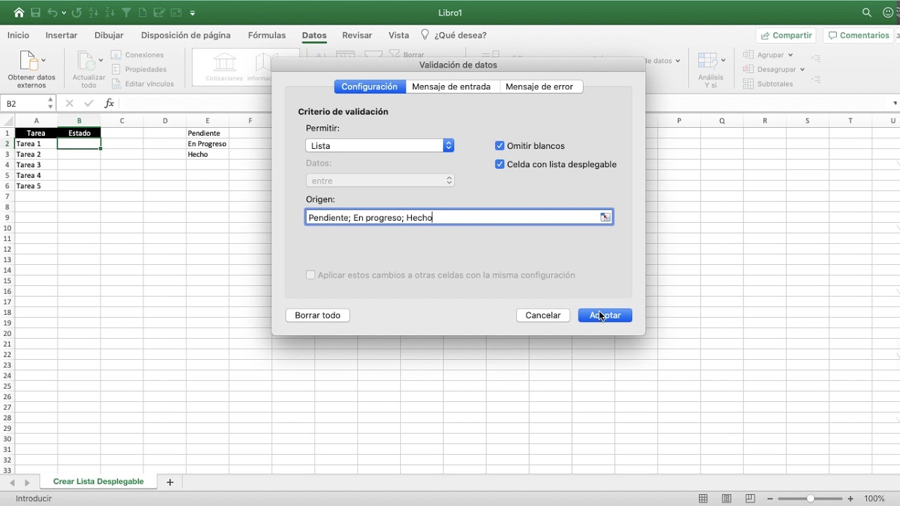 Excel Crear Lista Desplegable YouTube