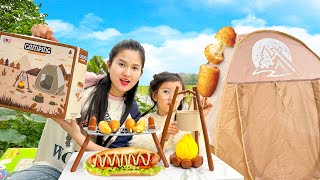 Cam Cam review bộ đồ cắm trại mini , trổ tài làm xúc xích hotdog - Cam Cam TV