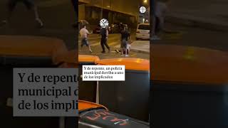 Un policía acaba ovacionado tras zanjar a bofetadas una pelea #Policía #Ovacionado #Pela