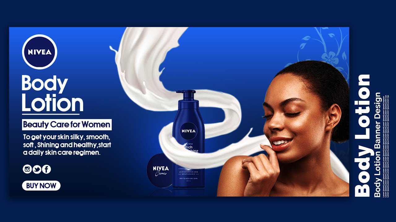 How To Create A Body Lotion Advertising Banner Design For Social Media How To Create A Body Lotion Advertising Banner Design For Social Media