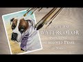 Time lapse watercolor portrait of beloved boxer Pearl