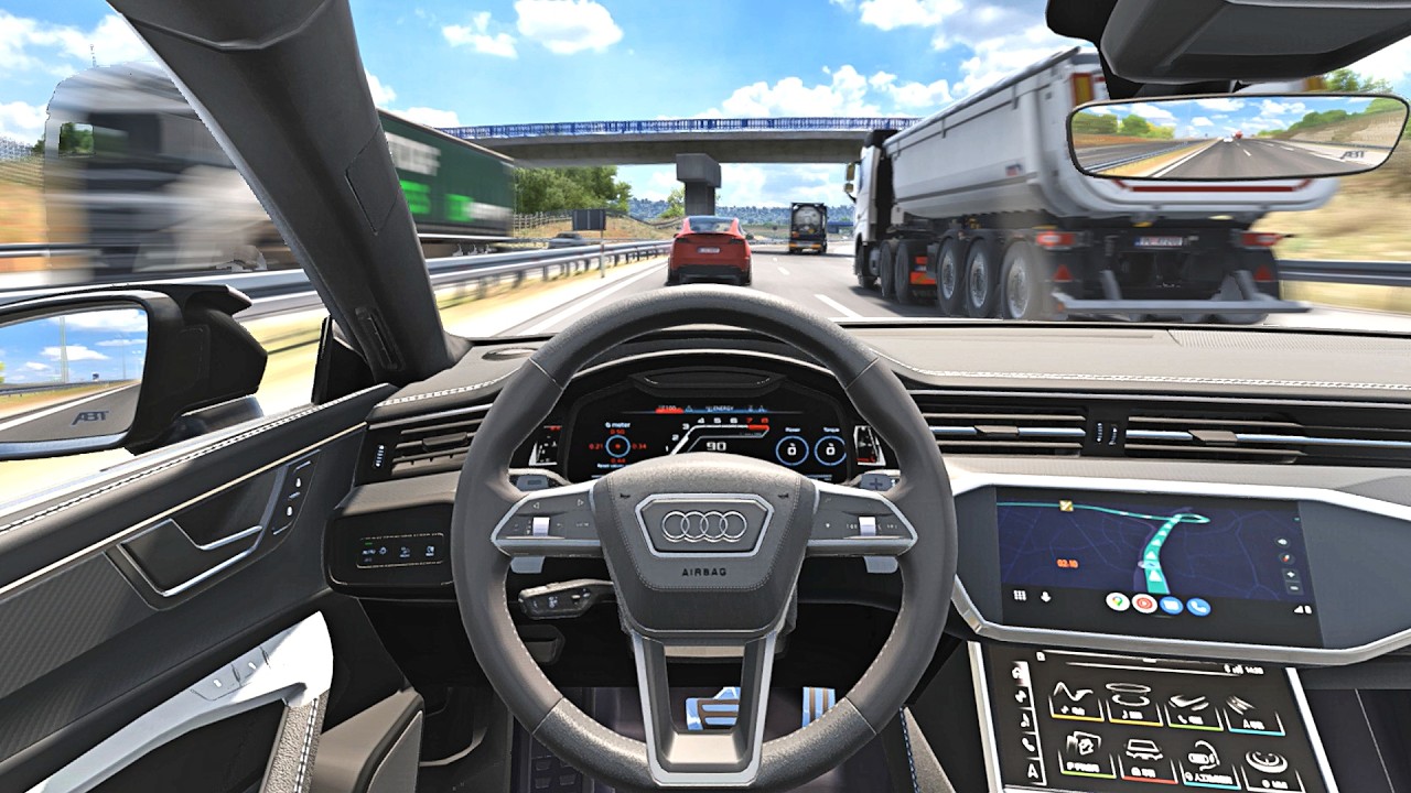 Audi ABT RS7 C8 2023 - Euro Truck Simulator 2 [Steering Wheel Game Play]