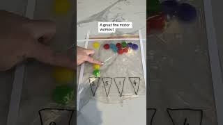Pom Pom Sensory Bag #finemotorskills
