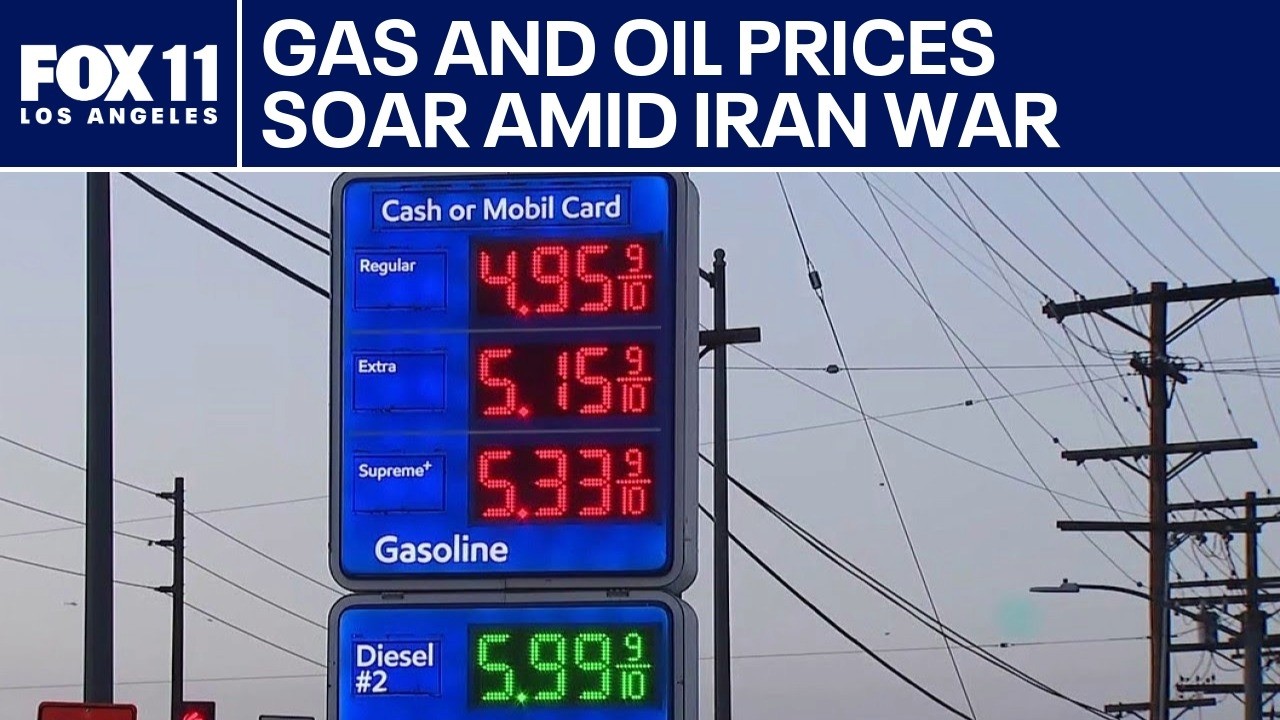 Gas prices jump amid war in Middle East - YouTube