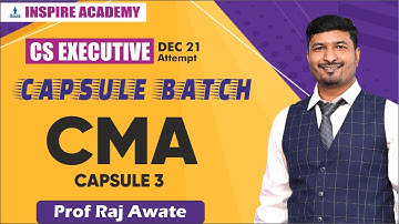 CS EXECUTIVE I REVISION cum CAPSULE BATCH I Corporate management Accounting  Lecture 3 I Dec 21