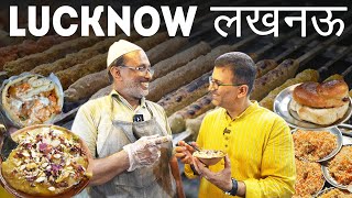 Insane Lucknow Non Veg Food Tour l Bun Kabab ? Yakhni Pulao ? Daleem ? Dum Chai ? Sambal Ke Kabab ?