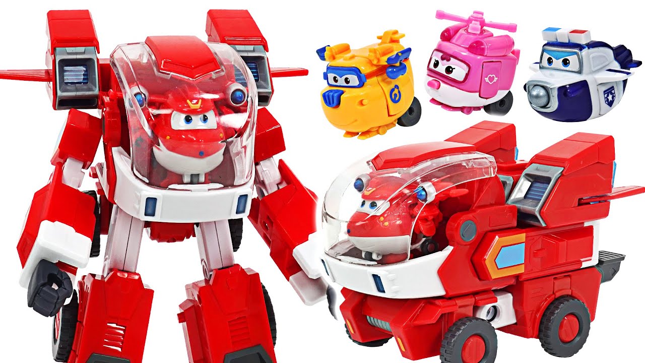 Super Wings Power Suit Jett Robot! Go! Transform into a Car or
