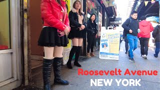 Walking Roosevelt Avenue Queens New York - Largest Migrant Neighborhood in NYC