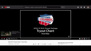 NCA 2019 Tryout Chant - Front View