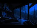 12 Hours of Heavy Rain and Thunder in a Dark Cave house | Fall Asleep instantly with Soothing Rain