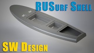 Timelapse SolidWorks Housing Electric Surfboard/Корпус электросерфа