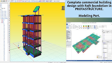 Commercial Building Modeling, Analysis and Designs with Raft Foundation   in Protastructure