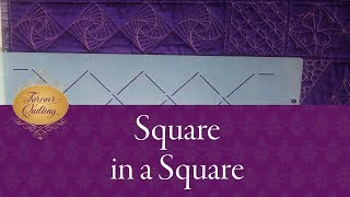 A Square in a Square (in a Square) quilting design - using a 3" diameter square stencil